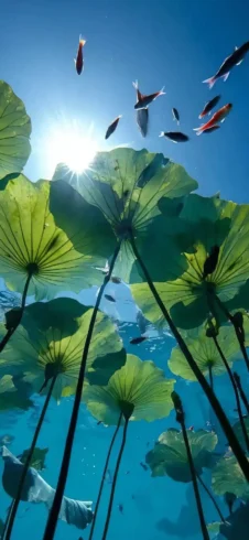 水下，荷花的夏天～-沐光橙香