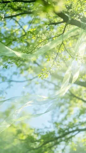 治愈系壁纸分享: 微风与花叶🍃-沐光橙香
