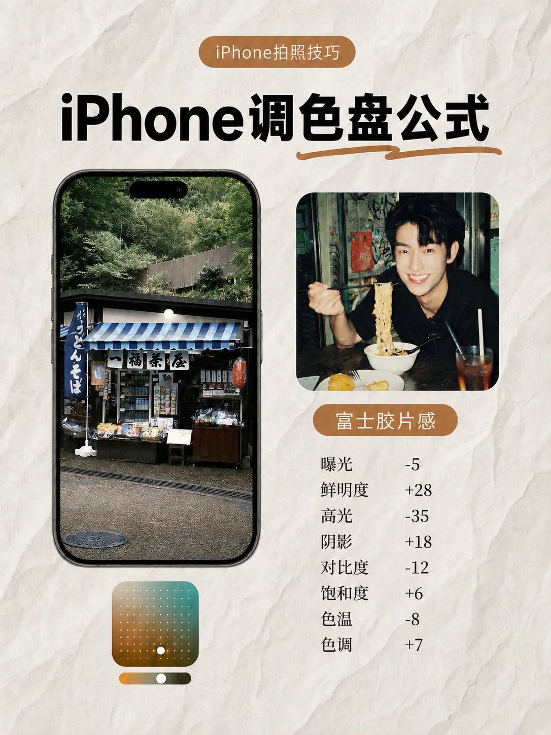iPhone调色盘别再乱调了！5组参数直接抄