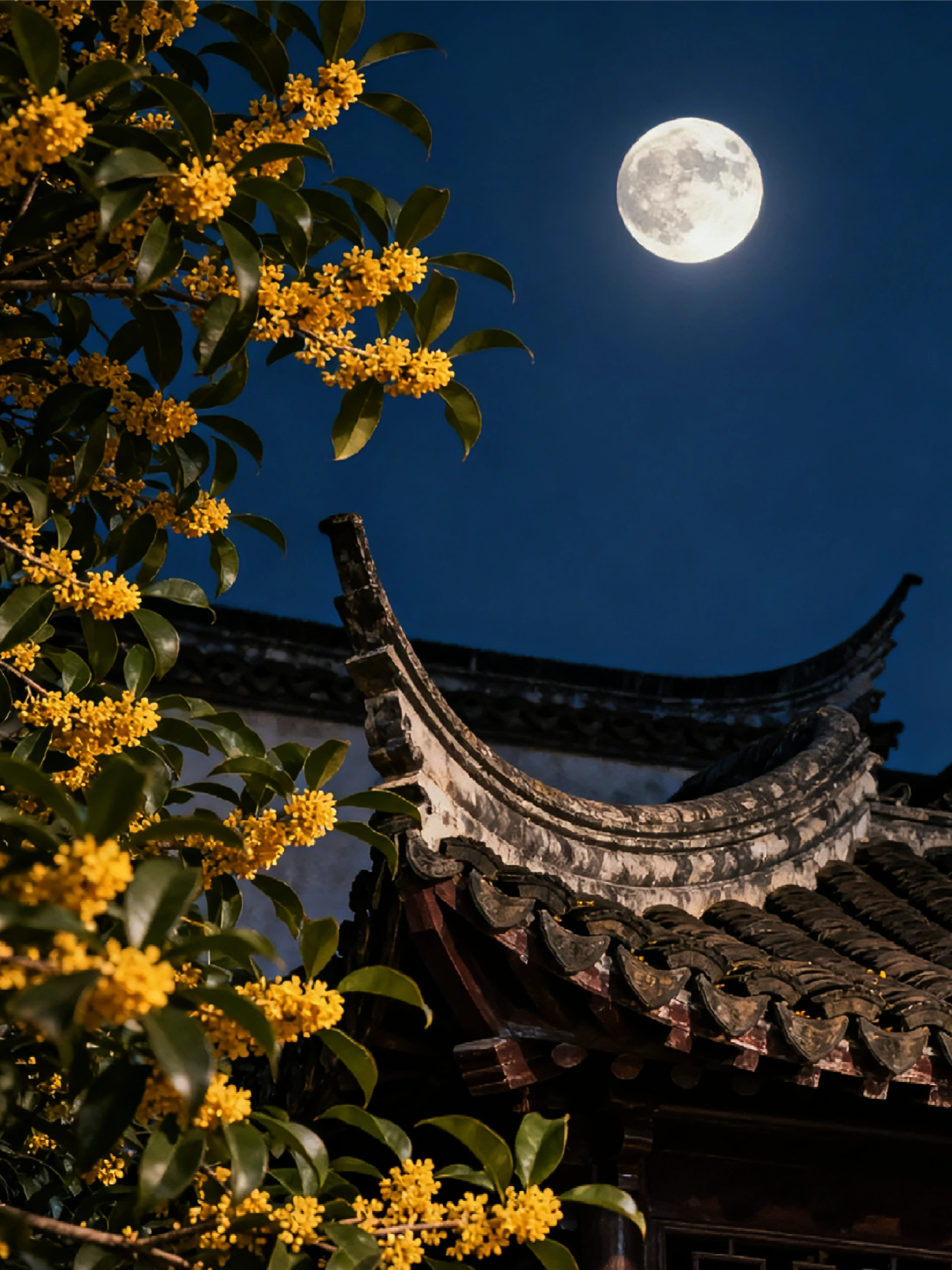 满月与桂花