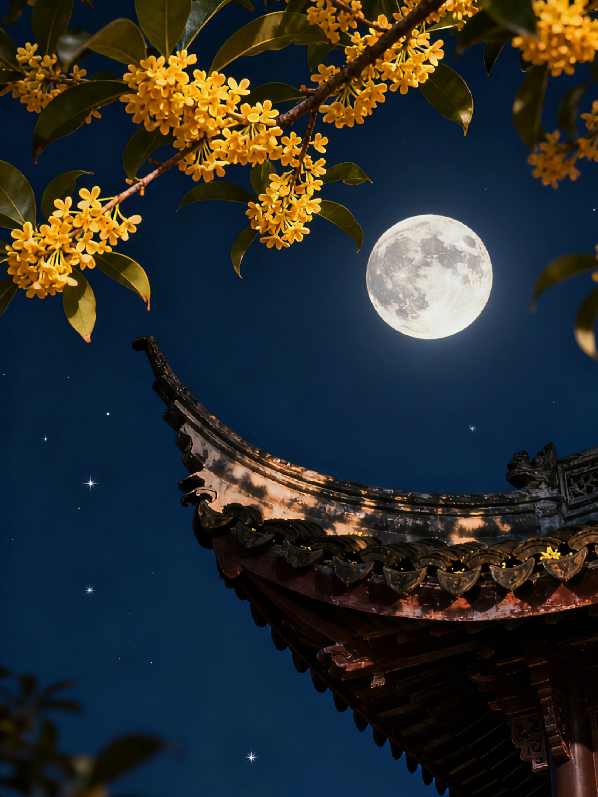 满月与桂花