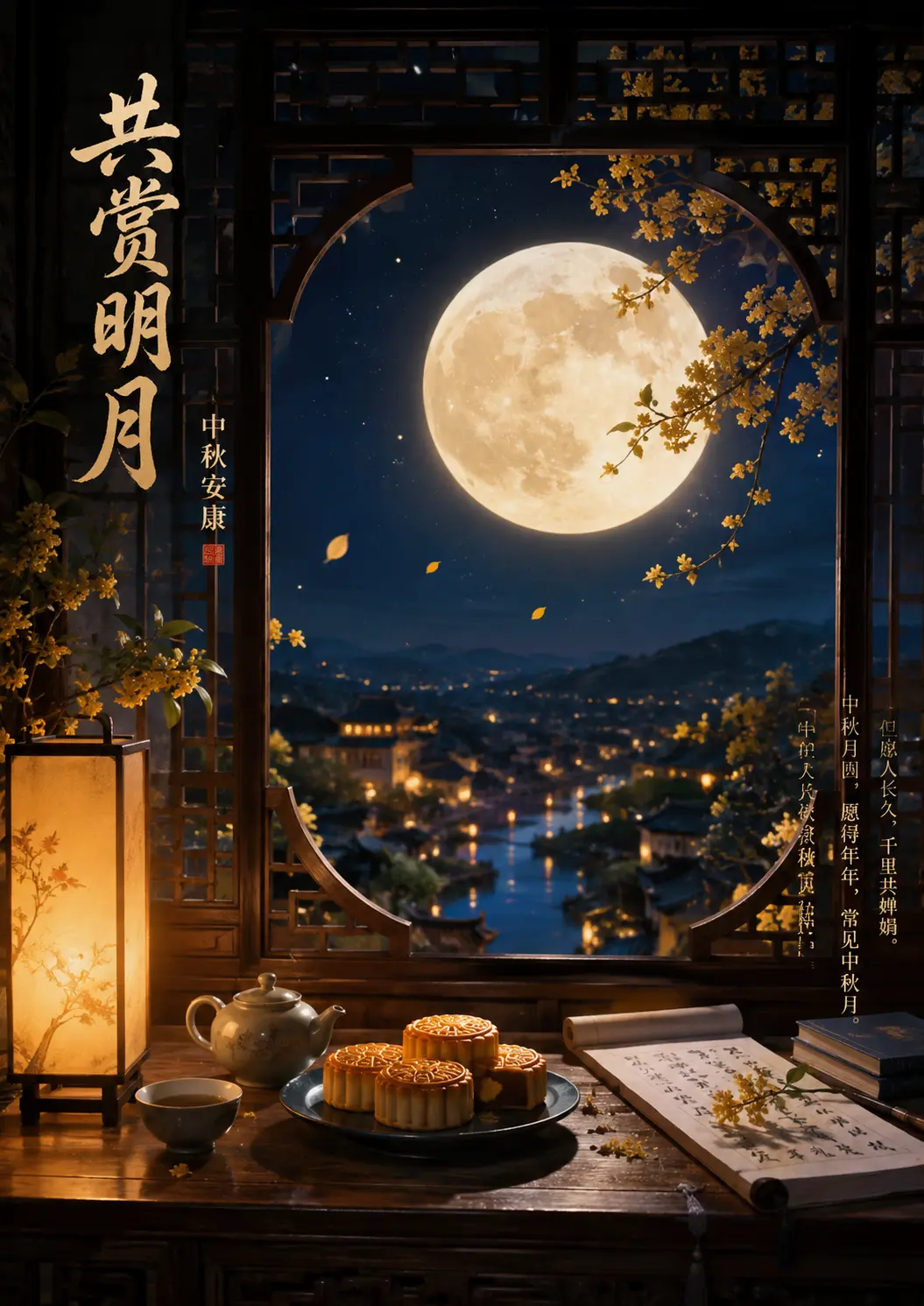 把月亮揉进画里🌕极度舒适的中秋美学海报