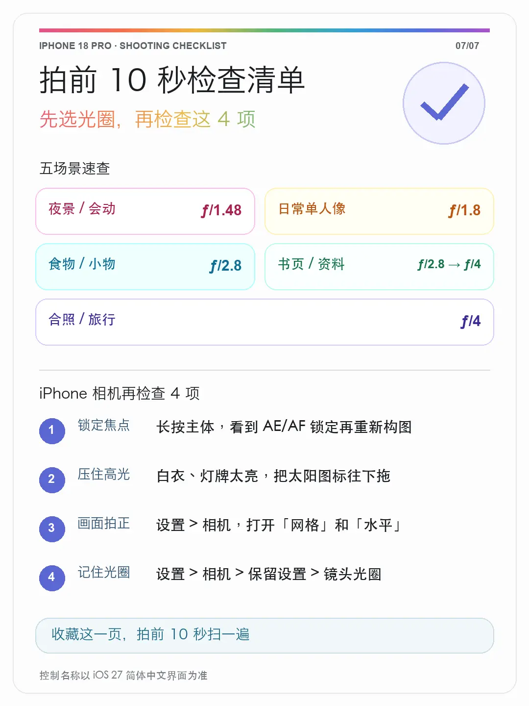 iPhone18pro可变光圈怎么用?参数直接抄!