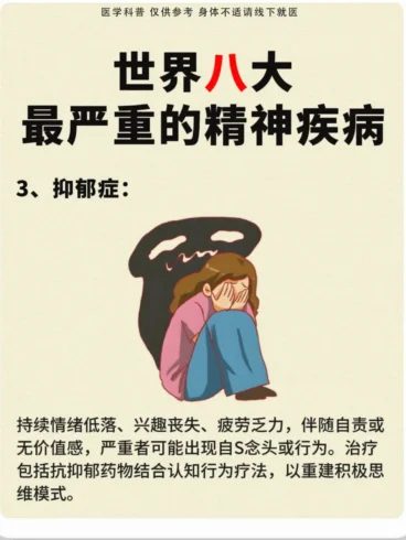 世界八大最严重的精神疾病-沐光橙香