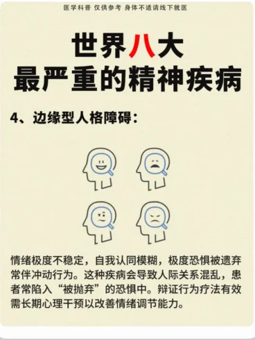 世界八大最严重的精神疾病-沐光橙香