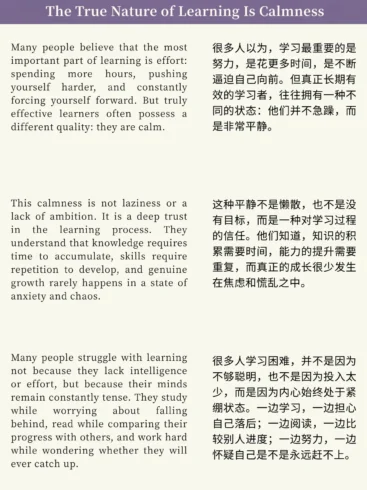 斯坦福外刊精选：学习的本质是平静-沐光橙香