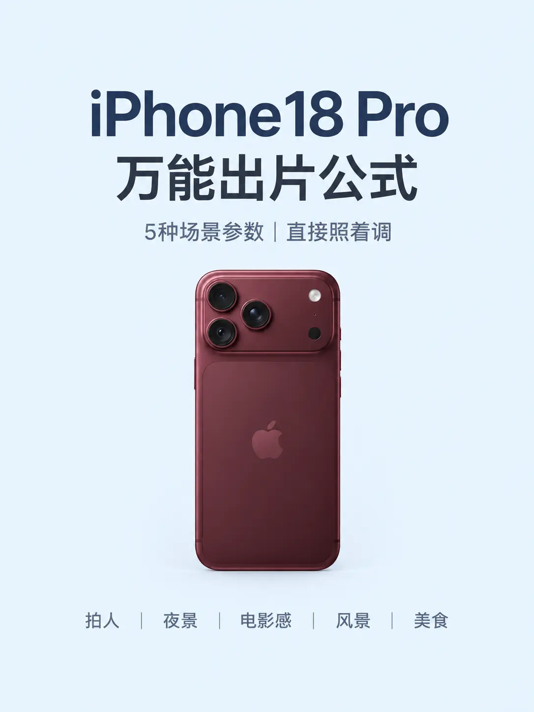 iPhone18pro拍照参数设置，直接照着调