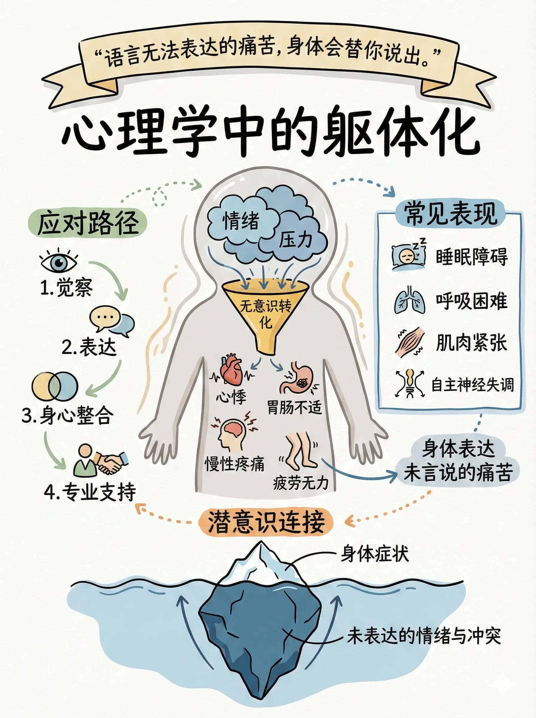 “语言无法表达的痛苦，身体会替你说出”