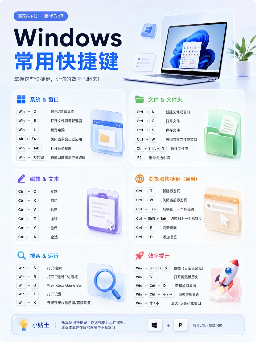Windows 电脑常用快捷键大全！