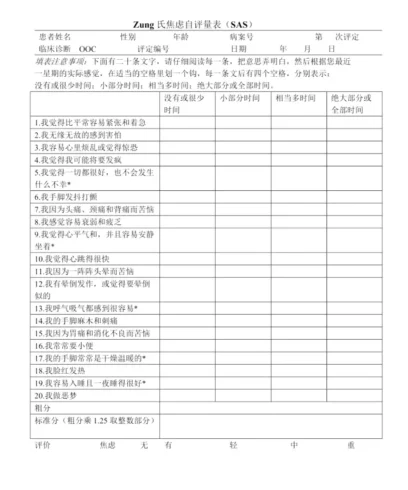 zung氏焦虑抑郁自评量表 SDS量表文章也有发-沐光橙香