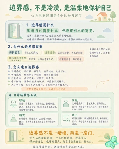 边界感，就是知道什么是“我的”，什么是“别人的”，并在中间留出一条清晰的线。-沐光橙香
