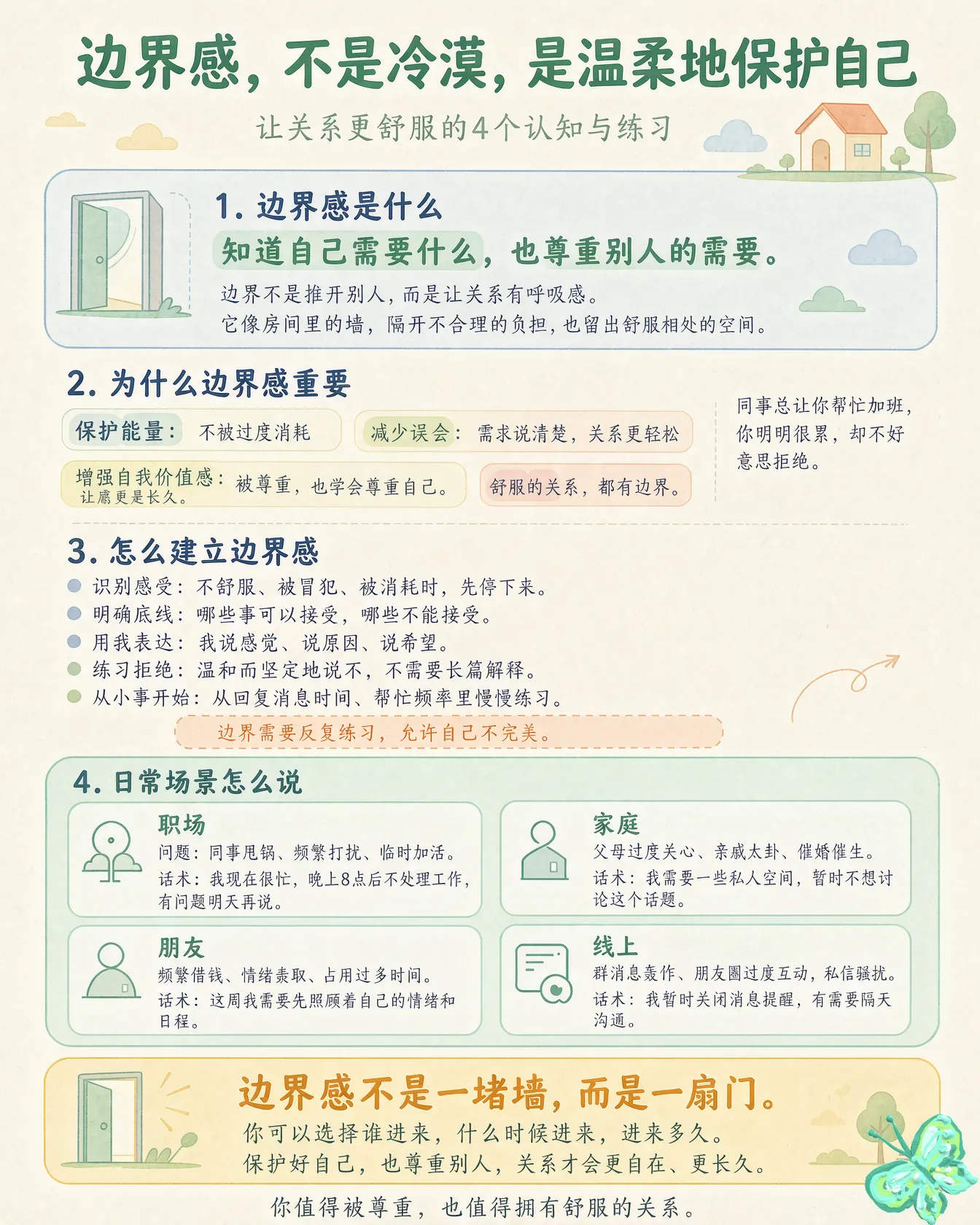 边界感，就是知道什么是“我的”，什么是“别人的”，并在中间留出一条清晰的线。