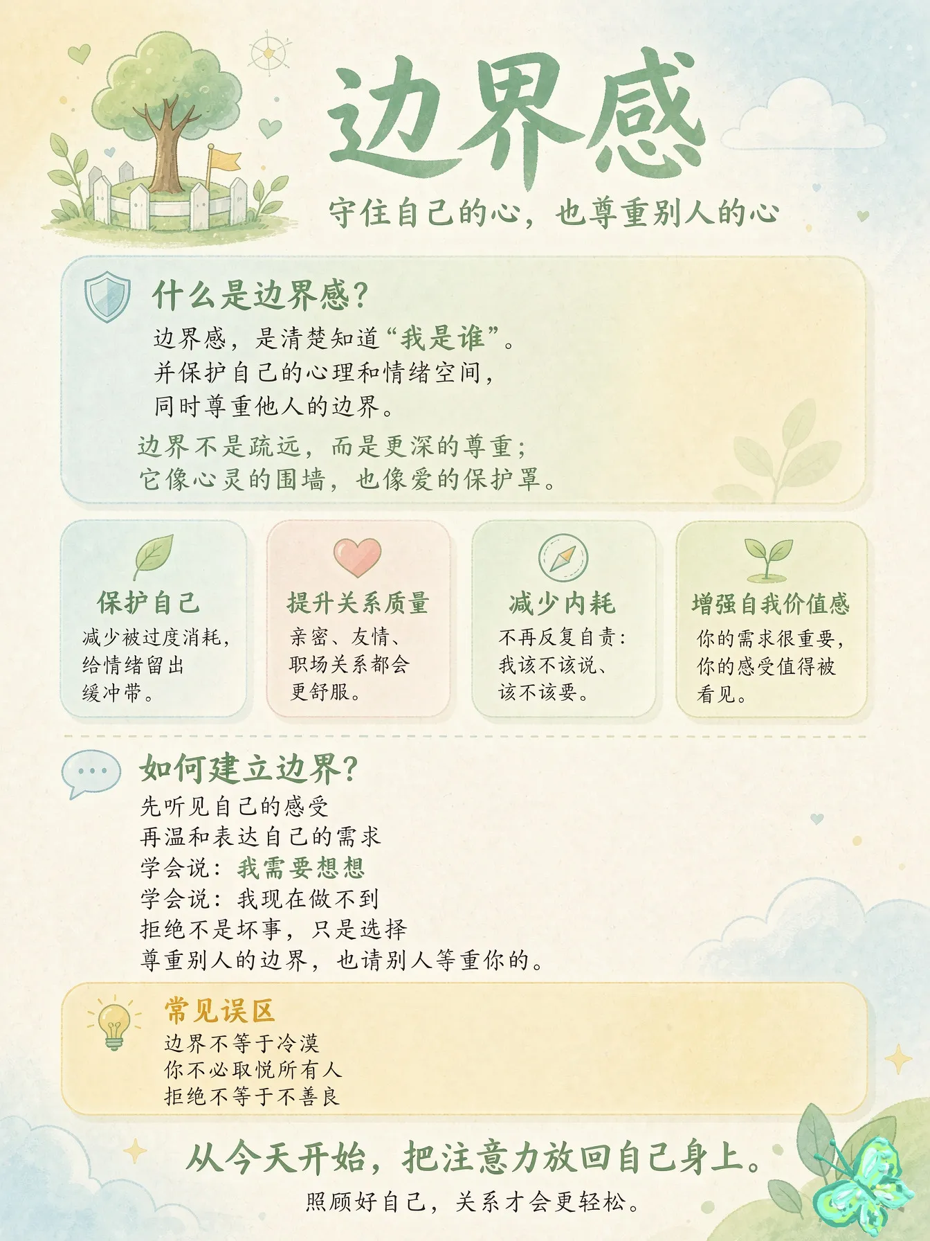 边界感，就是知道什么是“我的”，什么是“别人的”，并在中间留出一条清晰的线。