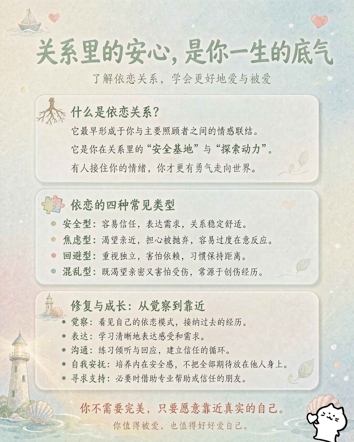 依恋关系是婴儿与主要照料者（通常是父母）之间形成的情感联结，会影响人一生的亲密关