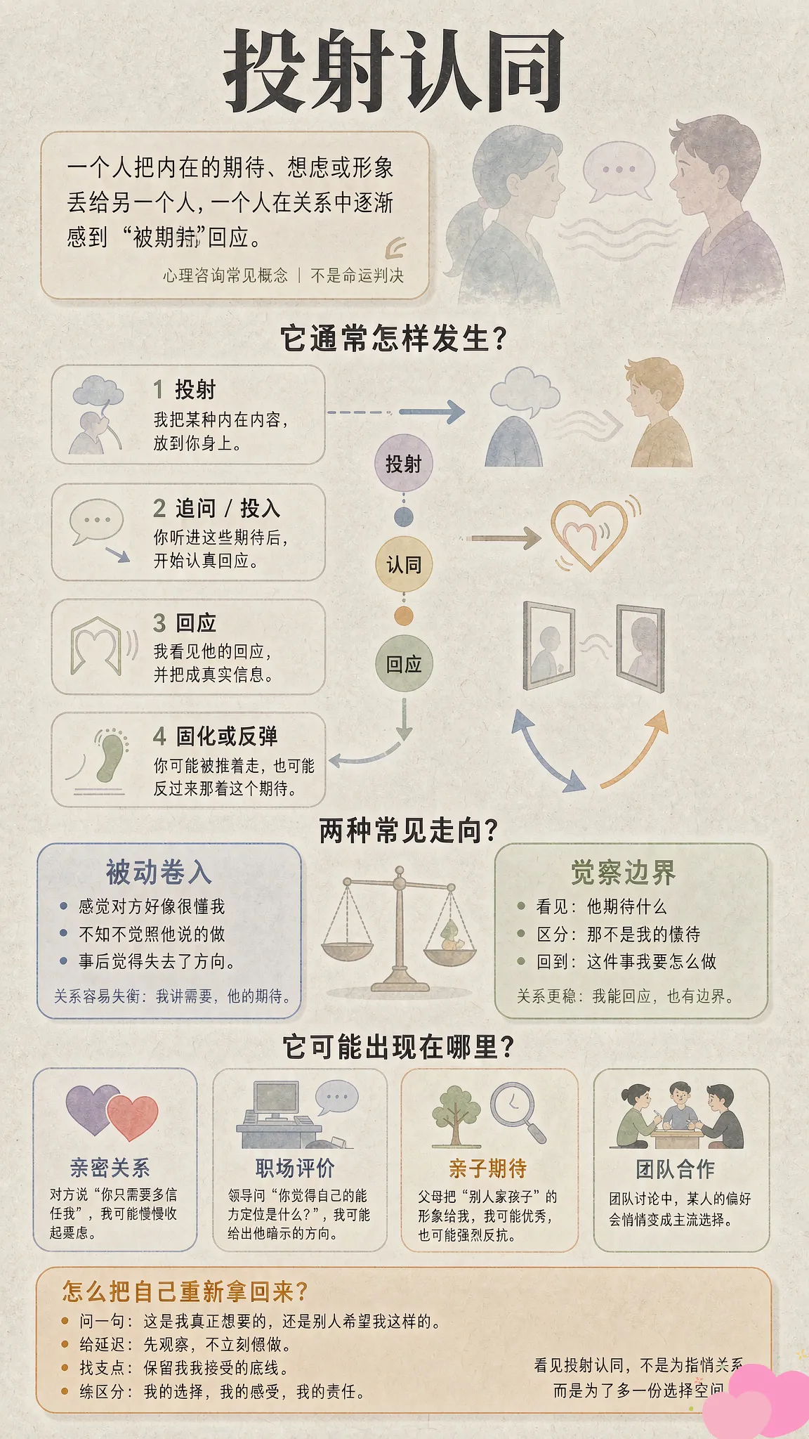 投射认同是客体关系理论中的一个重要概念，由克莱因提出，后由比昂等人发展。它描述的