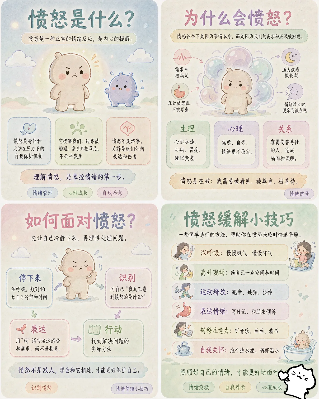 愤怒是一种强烈的情绪反应，通常由挫折、威胁或不公触发。它并非单纯的“坏情绪”，而