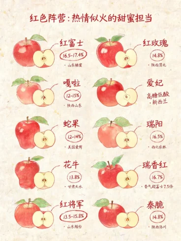 苹果也分”肤色”？红黄绿黑22品种全图鉴🍎-沐光橙香