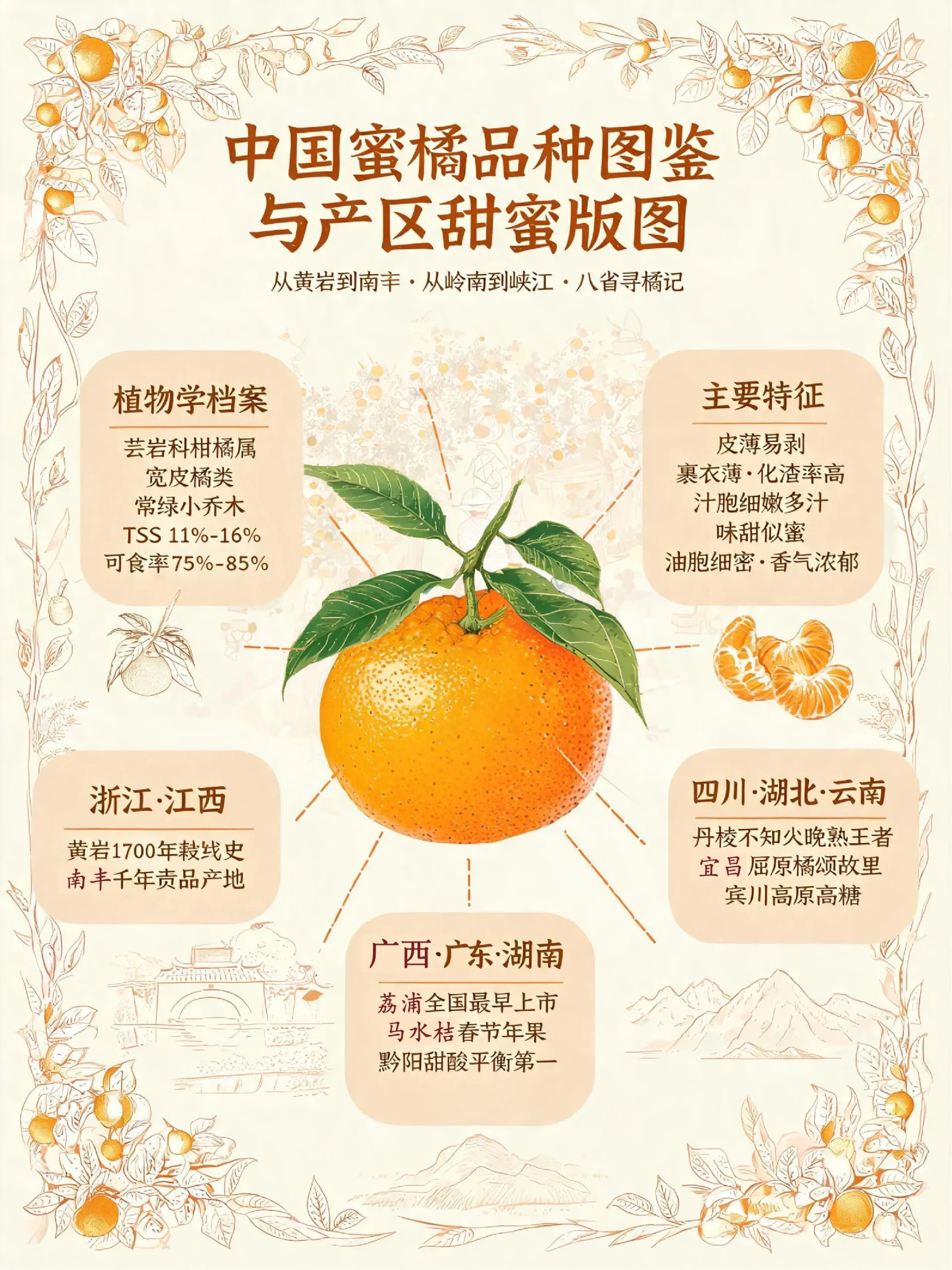 🍊寻橘记｜中国蜜橘品种图鉴与产区甜蜜版图-沐光橙香