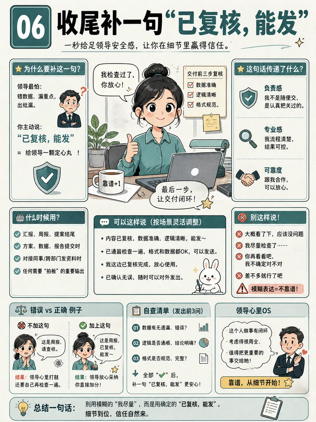 把“我尽量”丢掉，领导开始觉得我靠谱