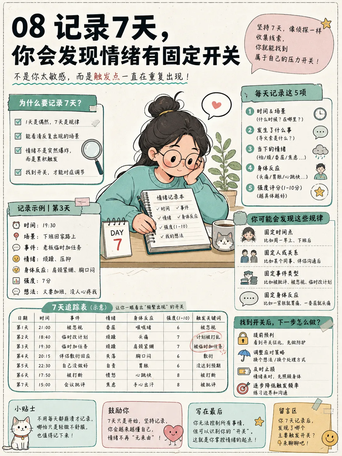 7天情绪躯体化观察：找到你的压力开关🌿