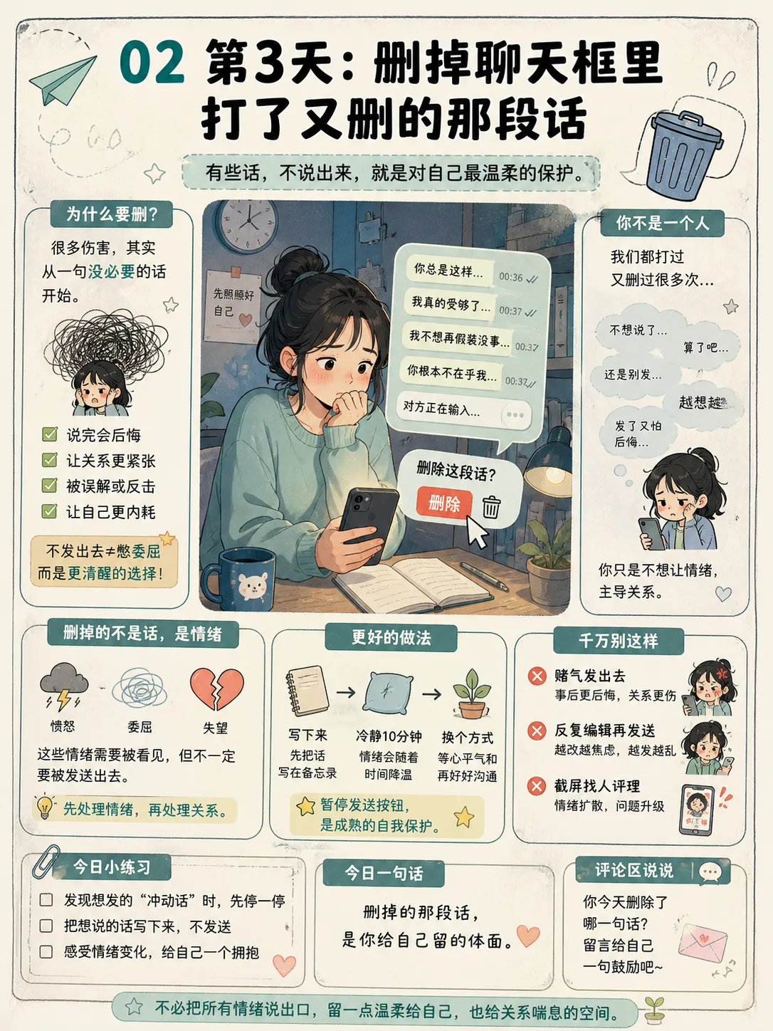 21天停止内耗打卡:每天只做一个动作🌿
