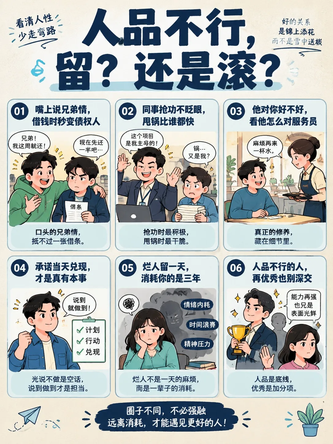 人品不行，留？还是滚？