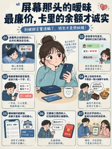 屏幕那头的暧昧最廉价，卡里的余额才诚实-沐光橙香