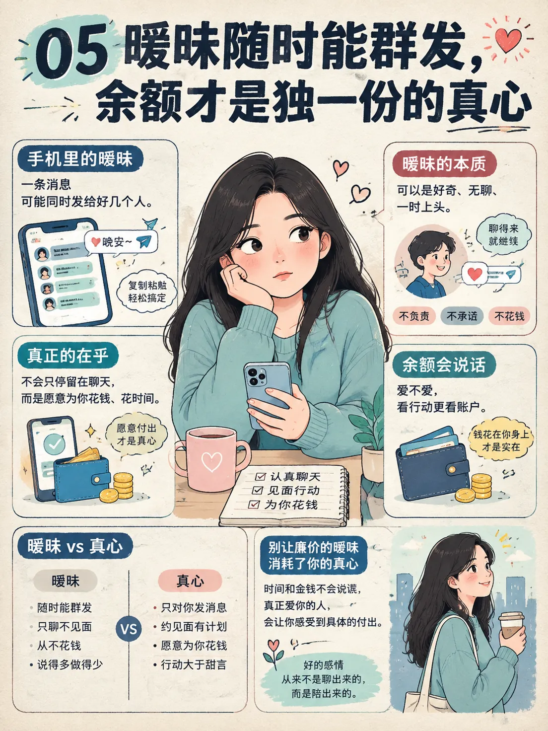 屏幕那头的暧昧最廉价，卡里的余额才诚实