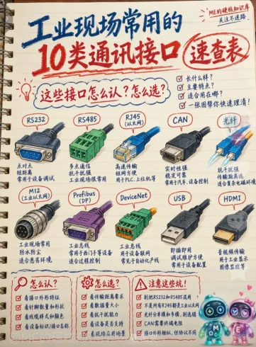 看懂工业现场10大通讯接口✅选型再也不懵！-沐光橙香