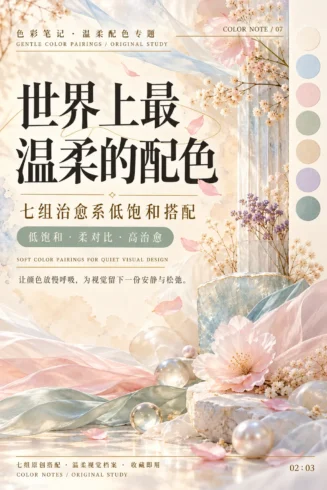 世界上最温柔的配色｜7组低饱和治愈色-沐光橙香