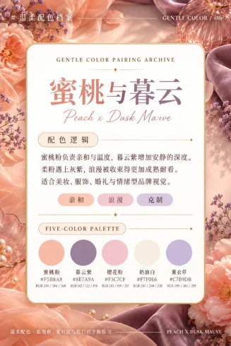 世界上最温柔的配色｜7组低饱和治愈色-沐光橙香
