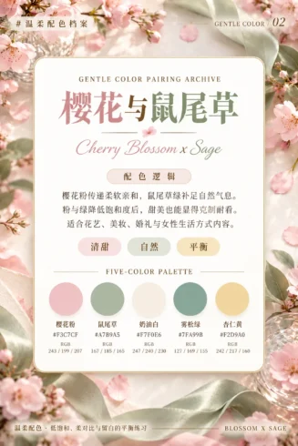 世界上最温柔的配色｜7组低饱和治愈色-沐光橙香