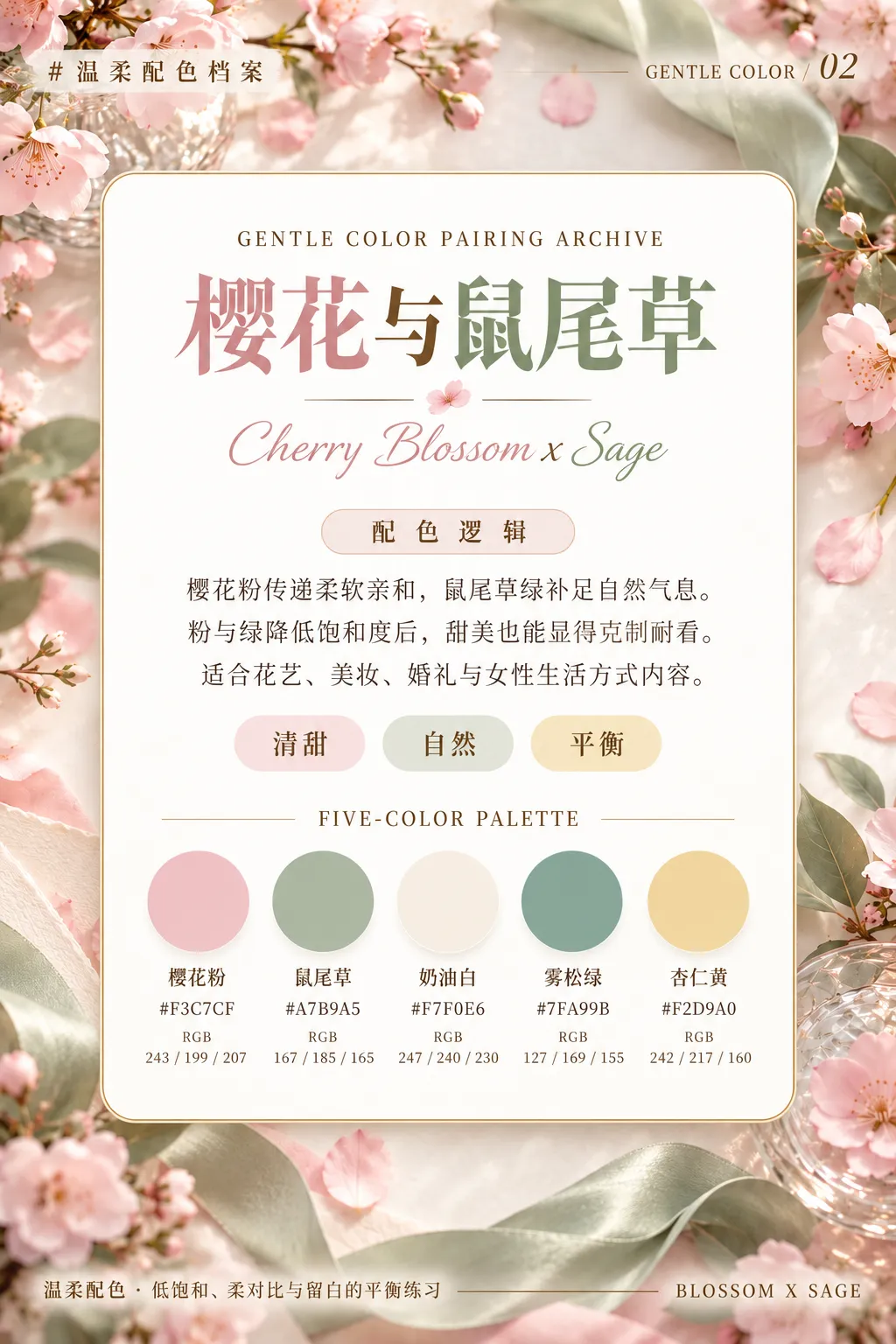 世界上最温柔的配色｜7组低饱和治愈色