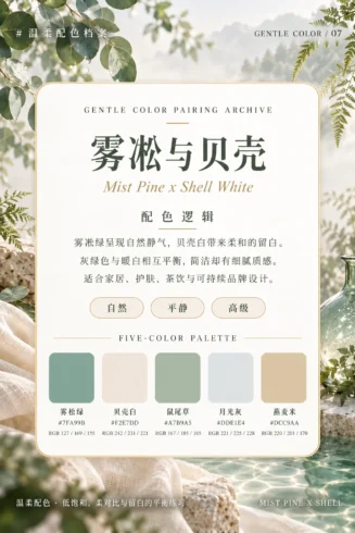 世界上最温柔的配色｜7组低饱和治愈色-沐光橙香