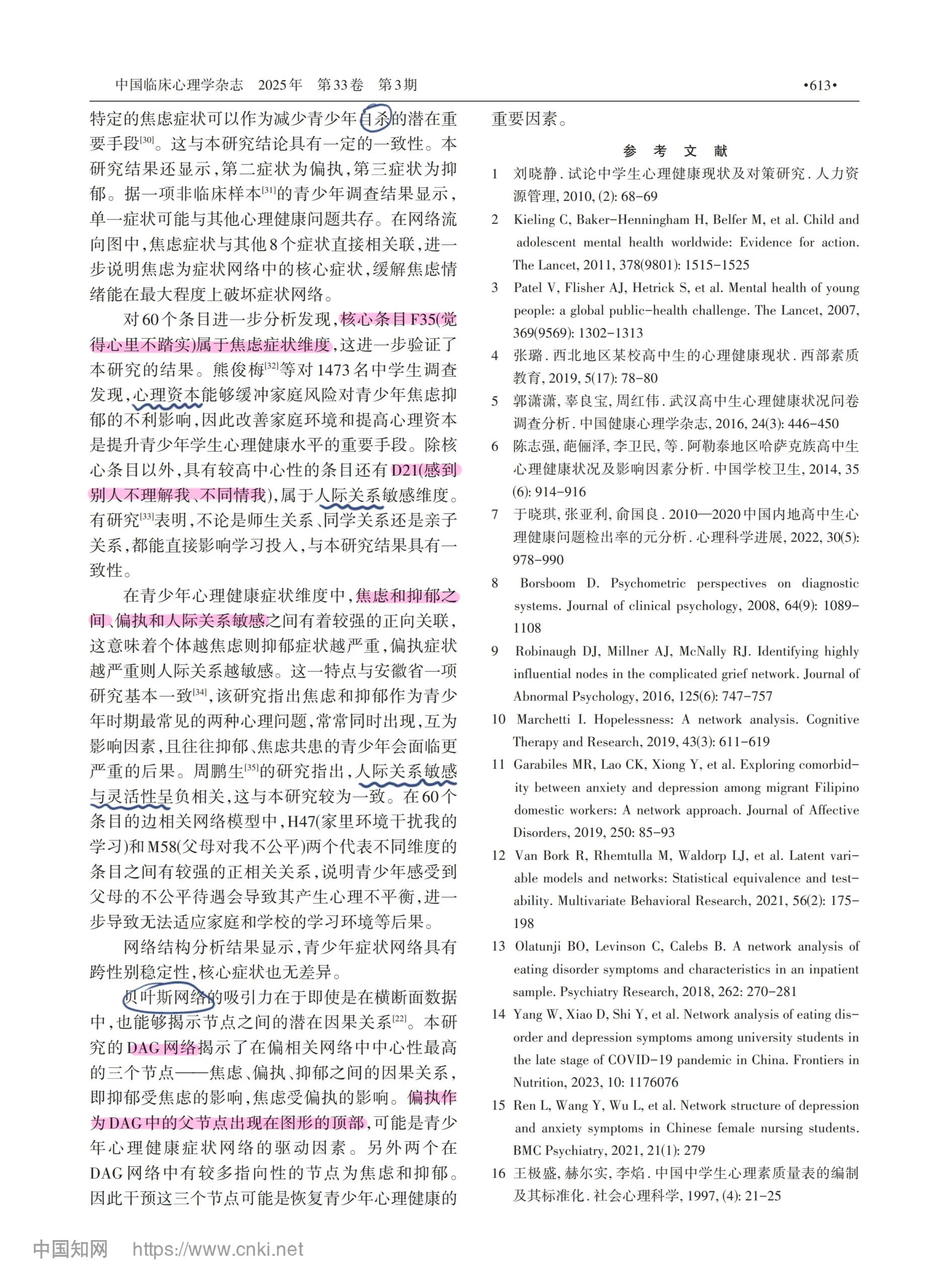 心理学文献｜心理健康症状