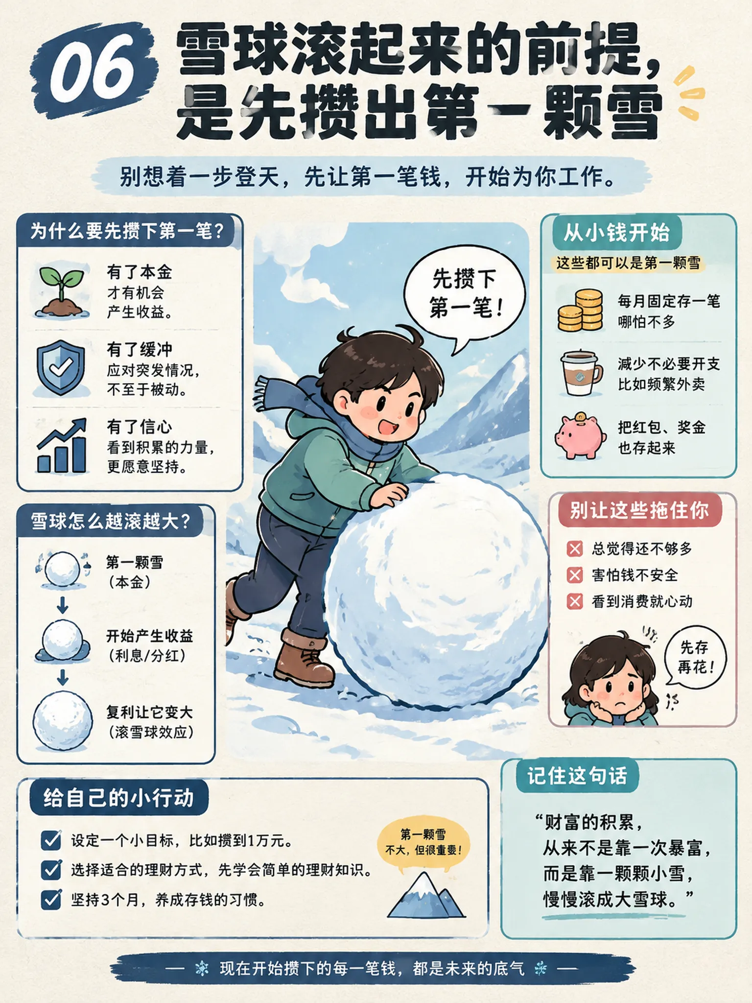 赚钱的本质不是拼命，是让💰替你”滚雪球”