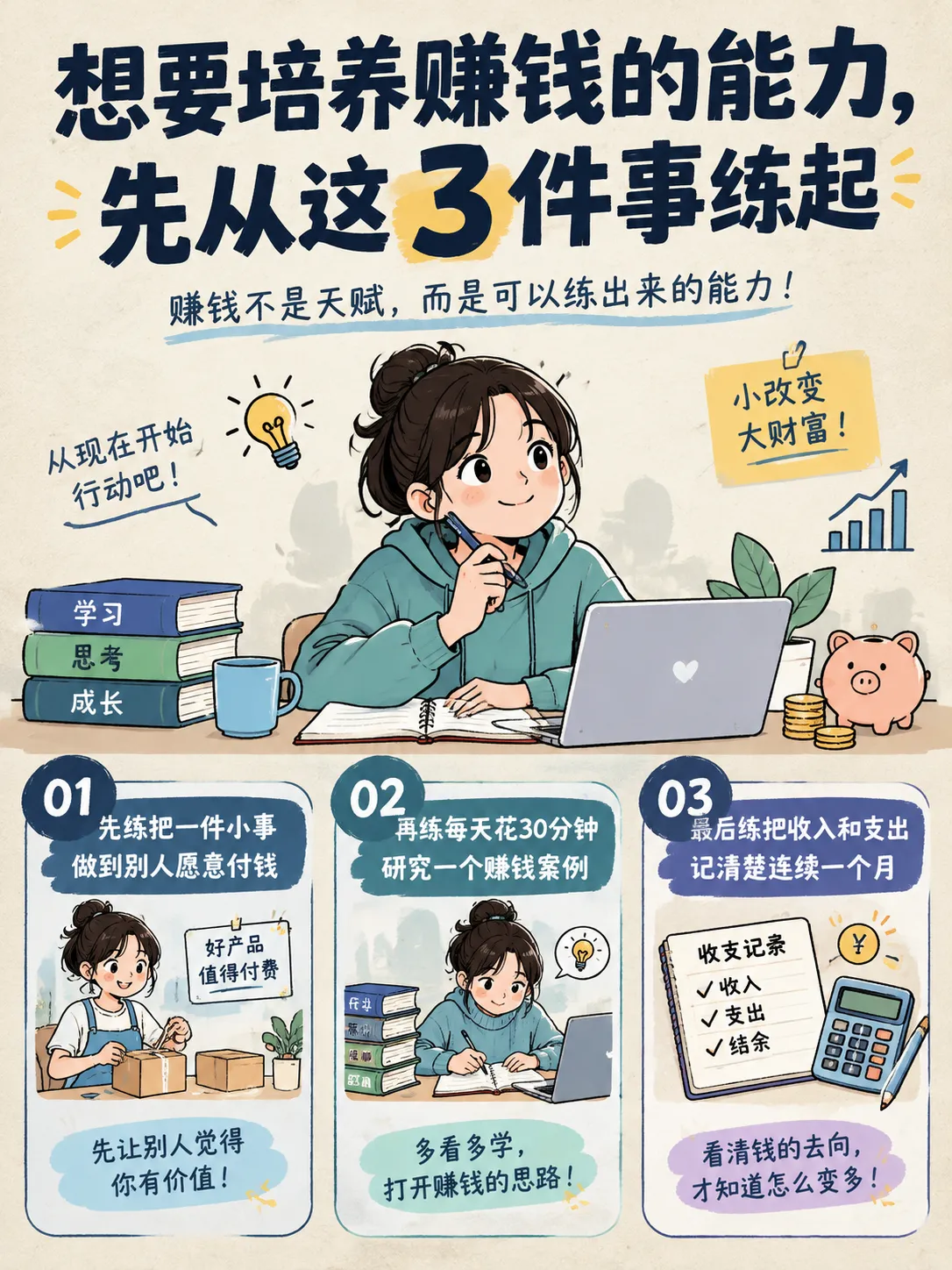想要培养赚钱的能力，先从这3件事练起💰