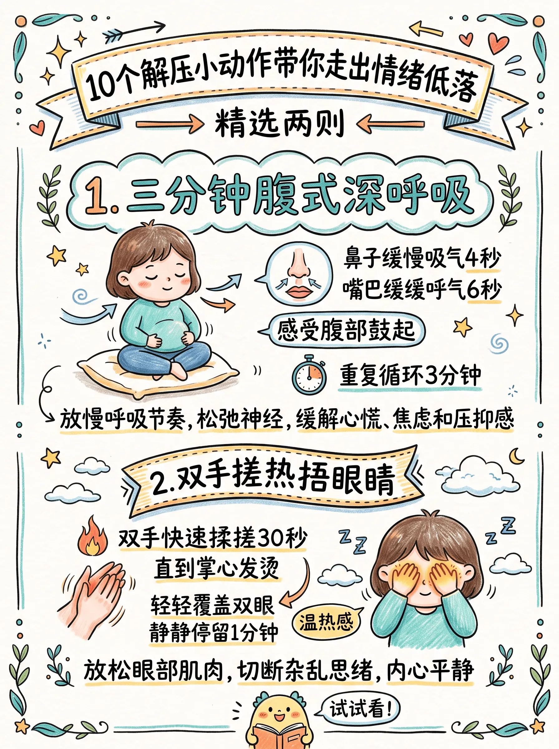 10个解压小动作带你走出情绪低落✨