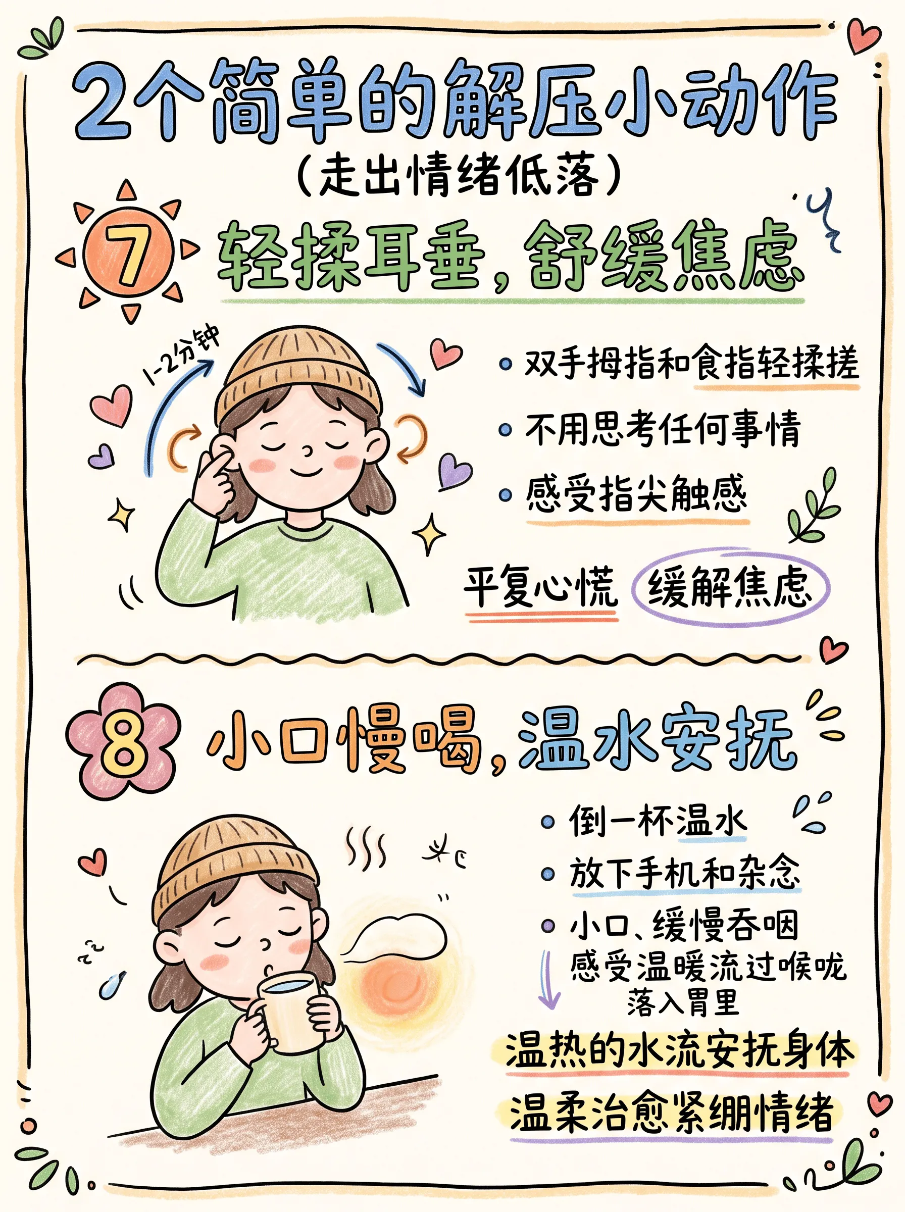 10个解压小动作带你走出情绪低落✨