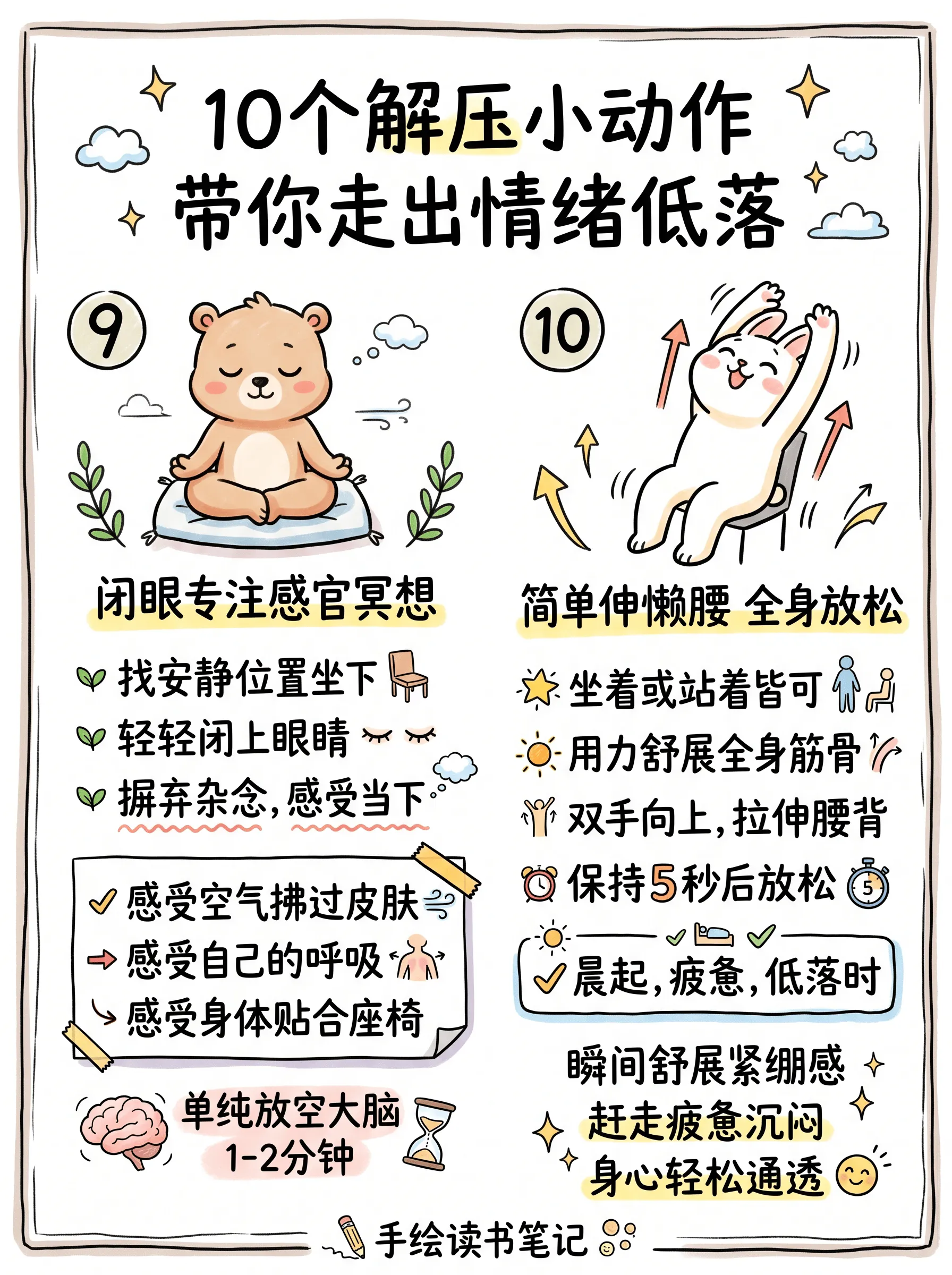 10个解压小动作带你走出情绪低落✨