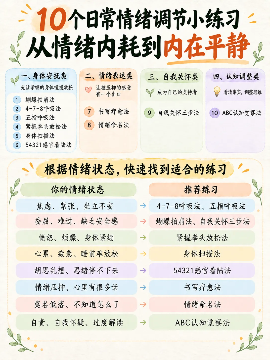 10个自我疗愈小练习，做情绪稳定的大人