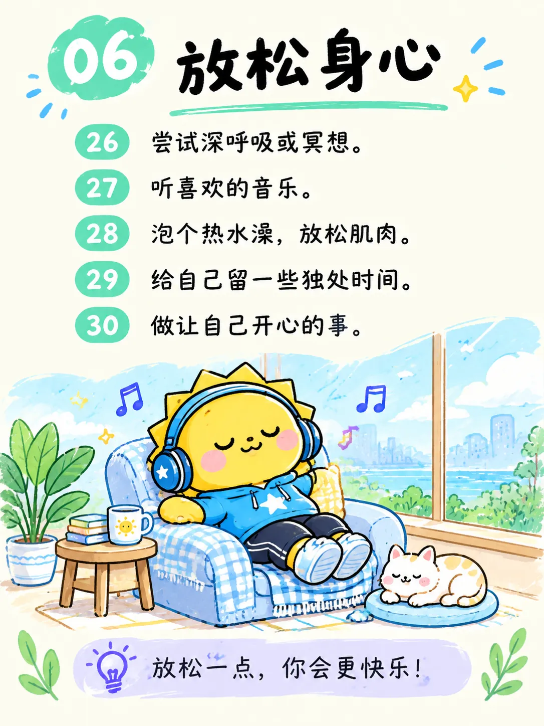 生活不必太用力！30个让自己开心的小习惯