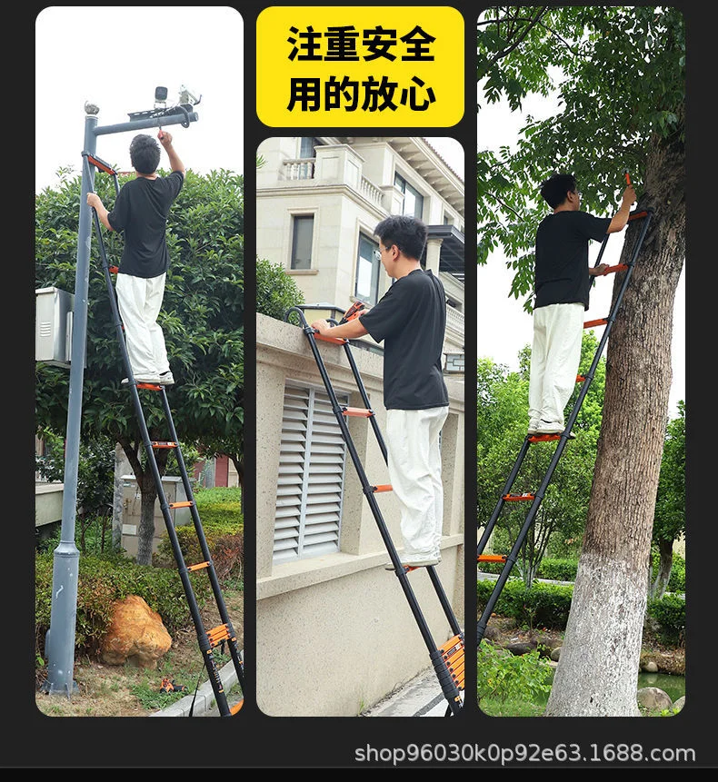 铝合金梯子直梯家用伸缩梯 多功能关节人字梯工程铝梯折叠梯直梯