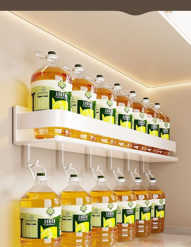 白色免打孔壁挂多功能厨房置物架调料架家用品大全油盐酱醋收纳架