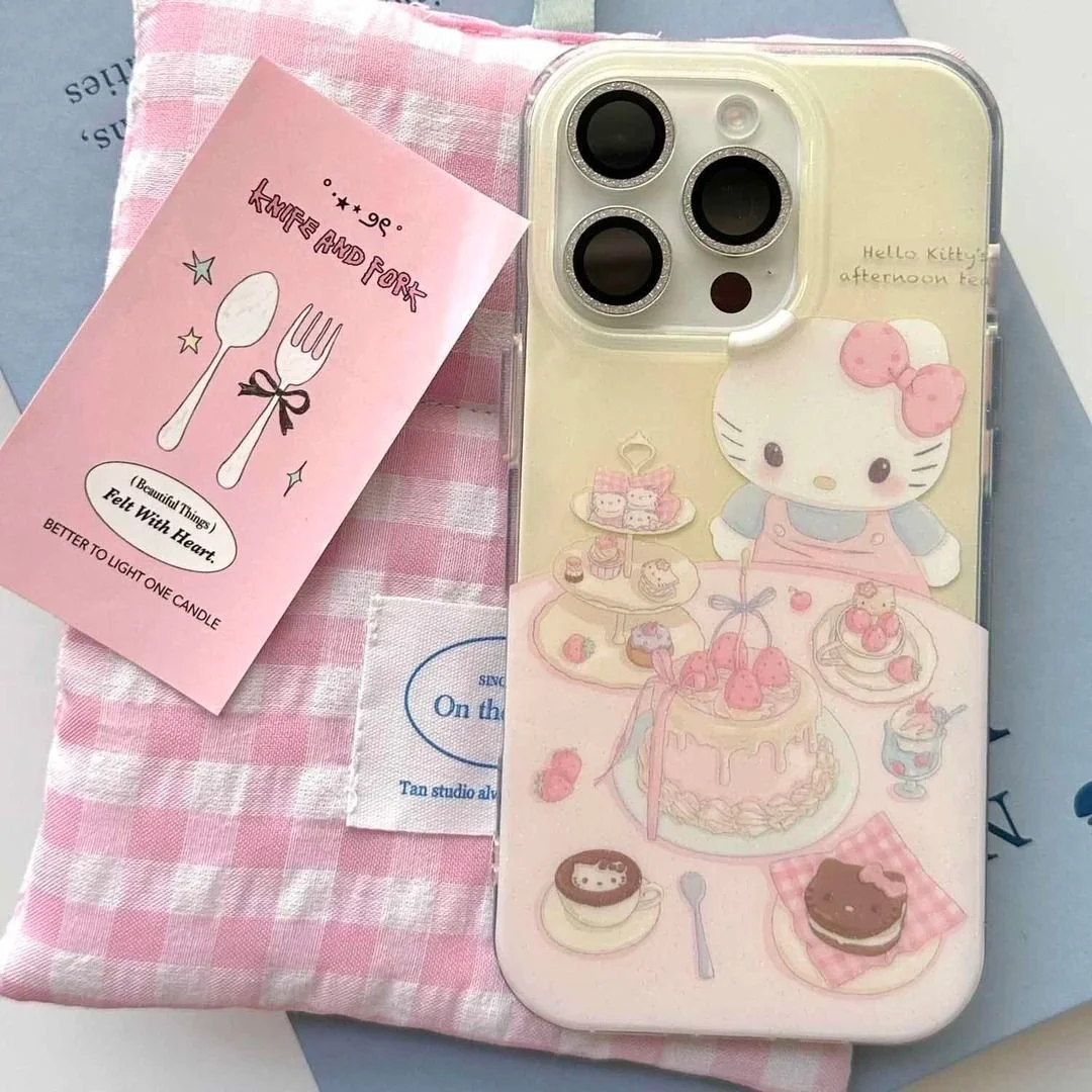 下午茶KT适用苹果16PROMAX手机壳iPhone17可爱15/14大孔13硬壳12
